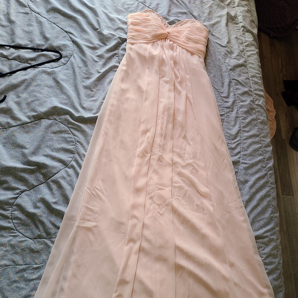 David's Bridal Petal Pink Bridesmaid Dress Size 2